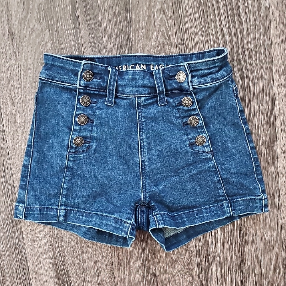 American Eagle Outfitters Women's Dark Blue Jean Shorts